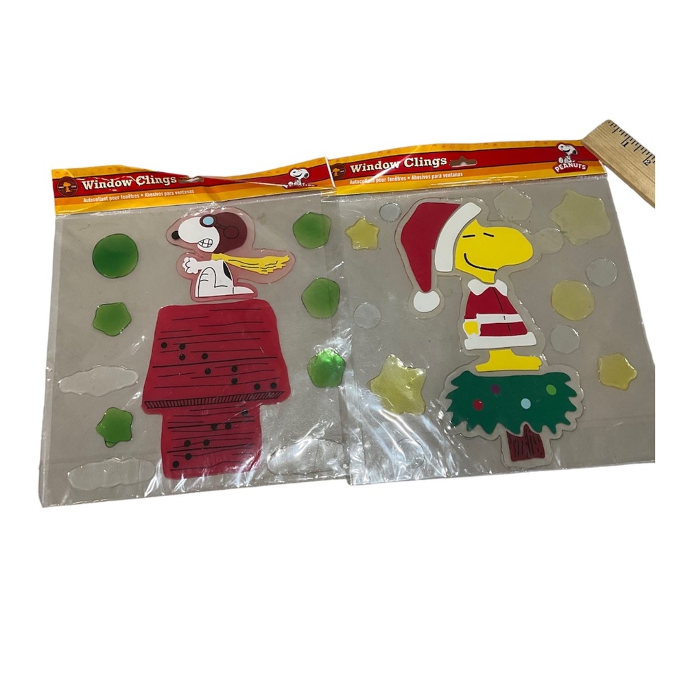 Peanut and Snoopy Christmas Window Clings